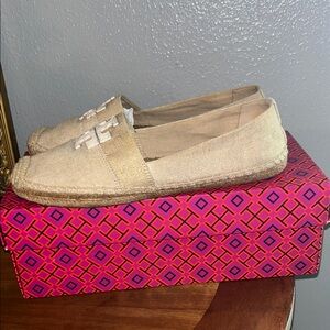 Tory Burch Beige Espadrille Loafers